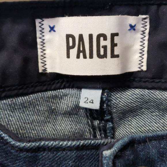 Paige Denim 'Demi' Moto Ultra Skinny Jeans Zipper Ribbed High-Waisted Size 24 - Picture 6 of 13